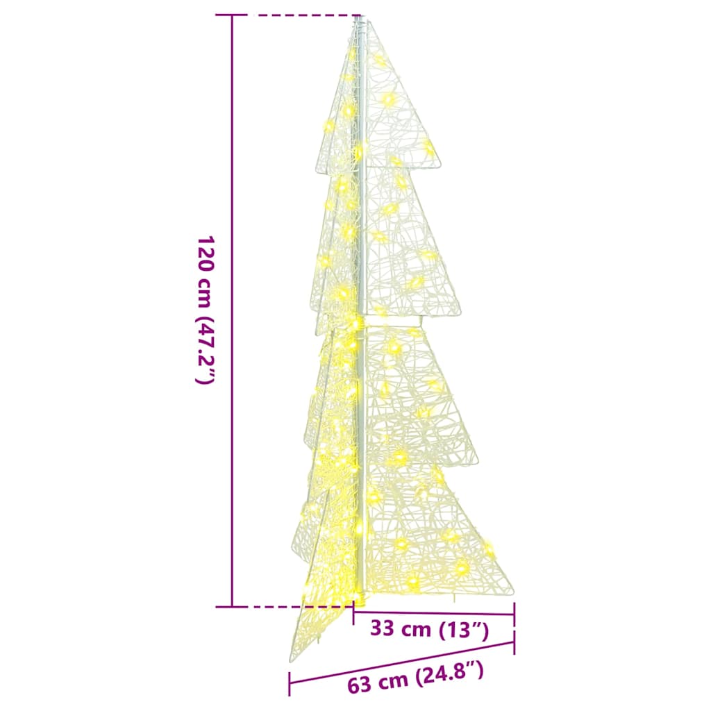 Julgran 100 LED-lampor Varmvit 120 cm Akryl