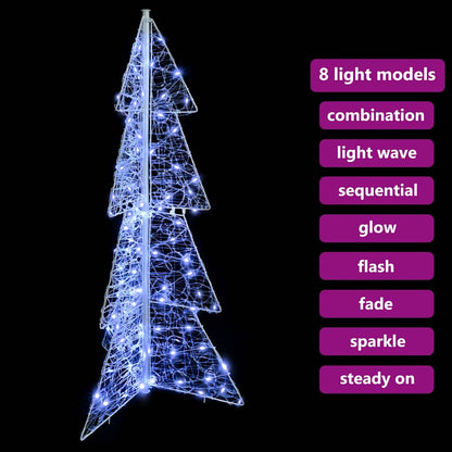 Julgran 100 LED-lampor Kall Vit 120 cm Akryl