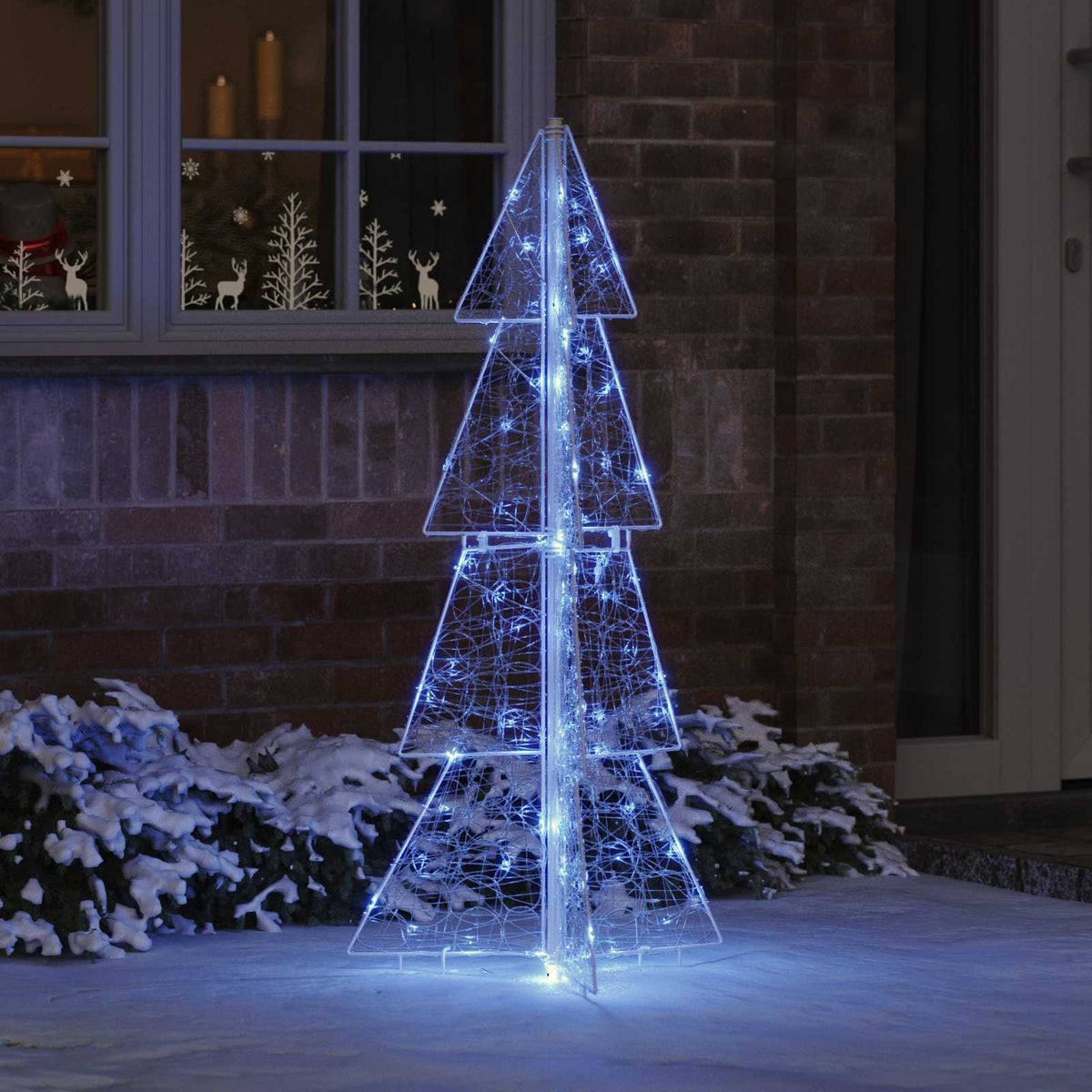 Julgran 100 LED-lampor Blå 120 cm Akryl