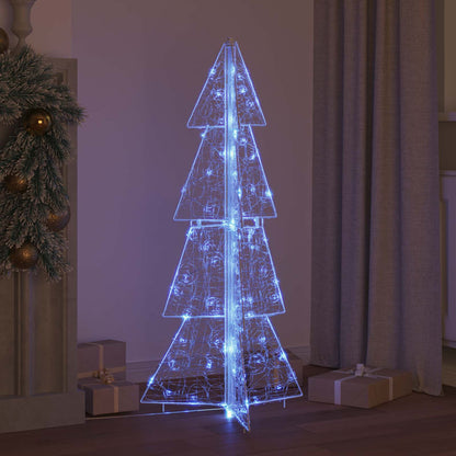 Julgran 100 LED-lampor Blå 120 cm Akryl