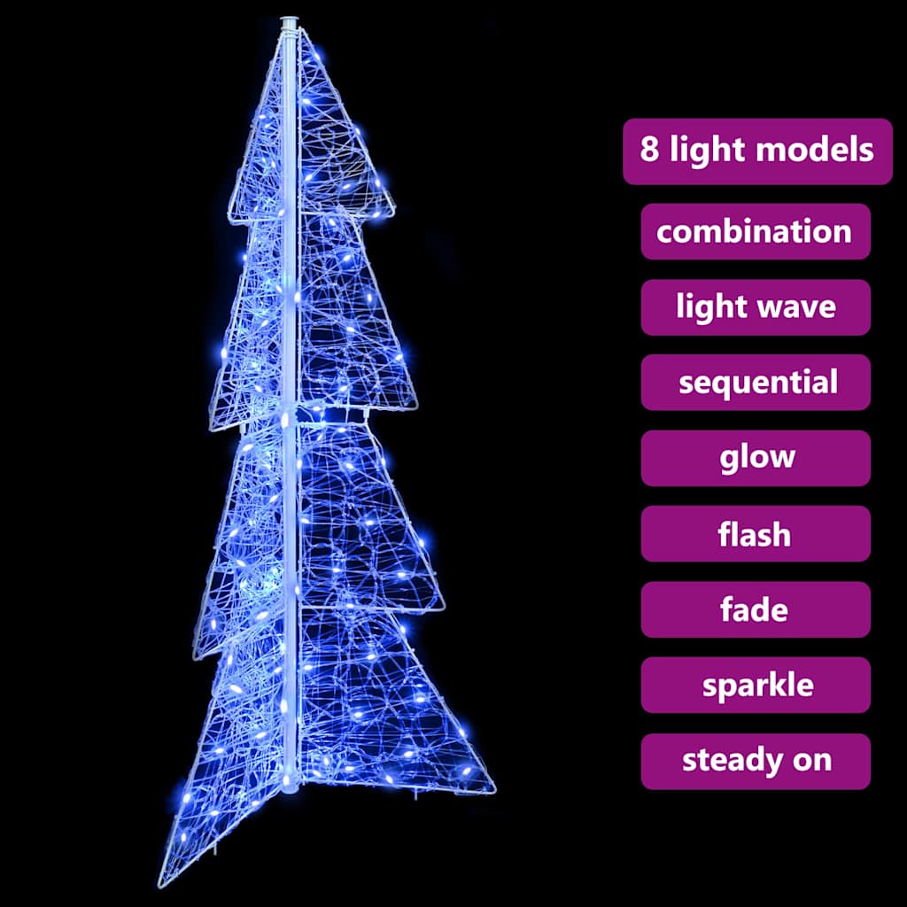 Julgran 100 LED-lampor Blå 120 cm Akryl