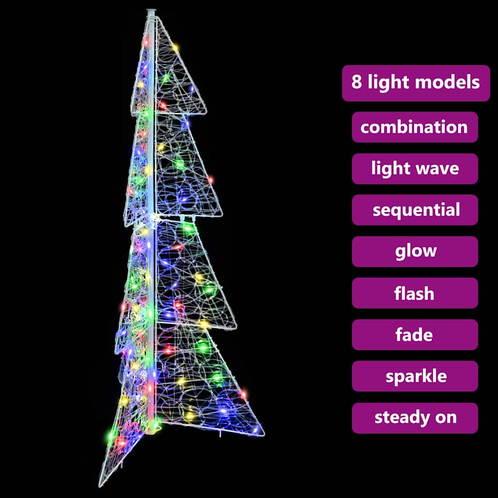 Julgran 100 LED-lampor Flerfärgsdesign 120 cm Akryl