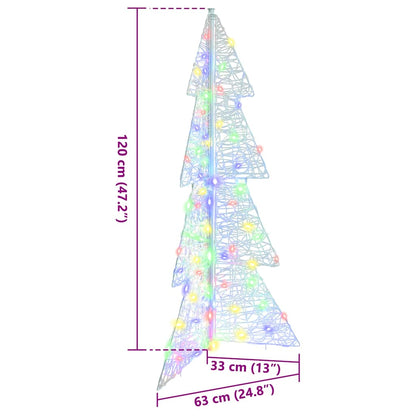 Julgran 100 LED-lampor Flerfärgsdesign 120 cm Akryl