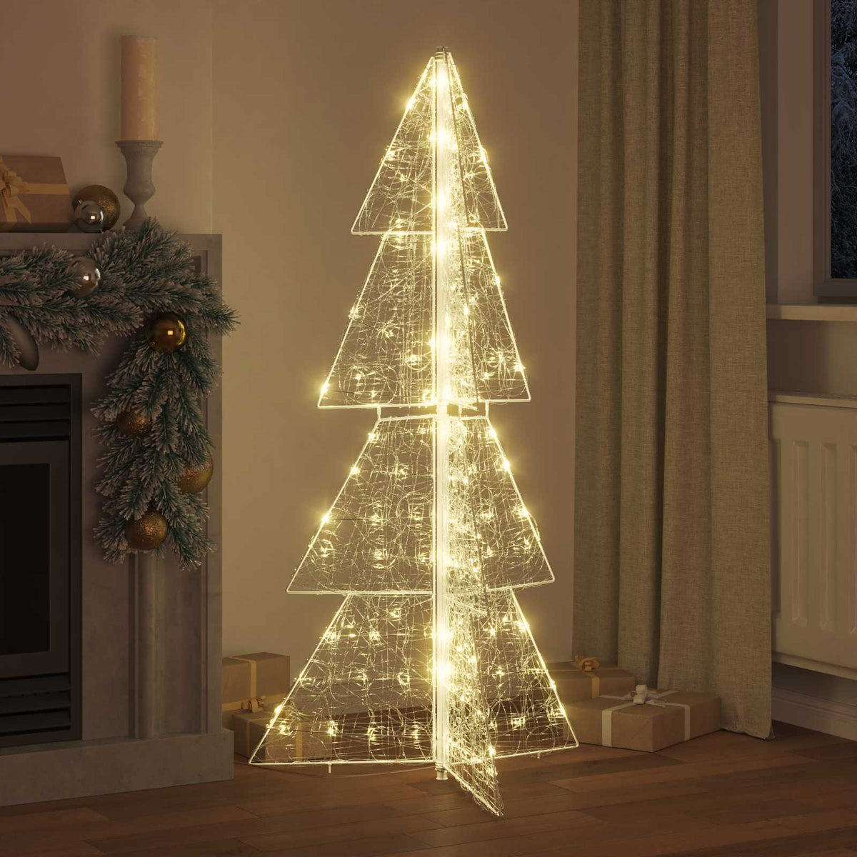 Julgran 160 LED-lampor Varmvit 150 cm Akryl