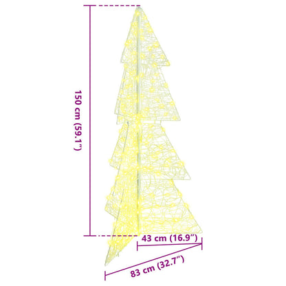 Julgran 160 LED-lampor Varmvit 150 cm Akryl