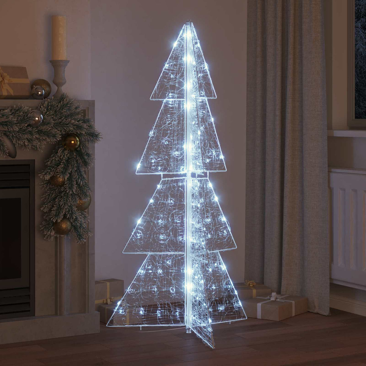 Julgran 160 LED-lampor Kall Vit 150 cm Akryl
