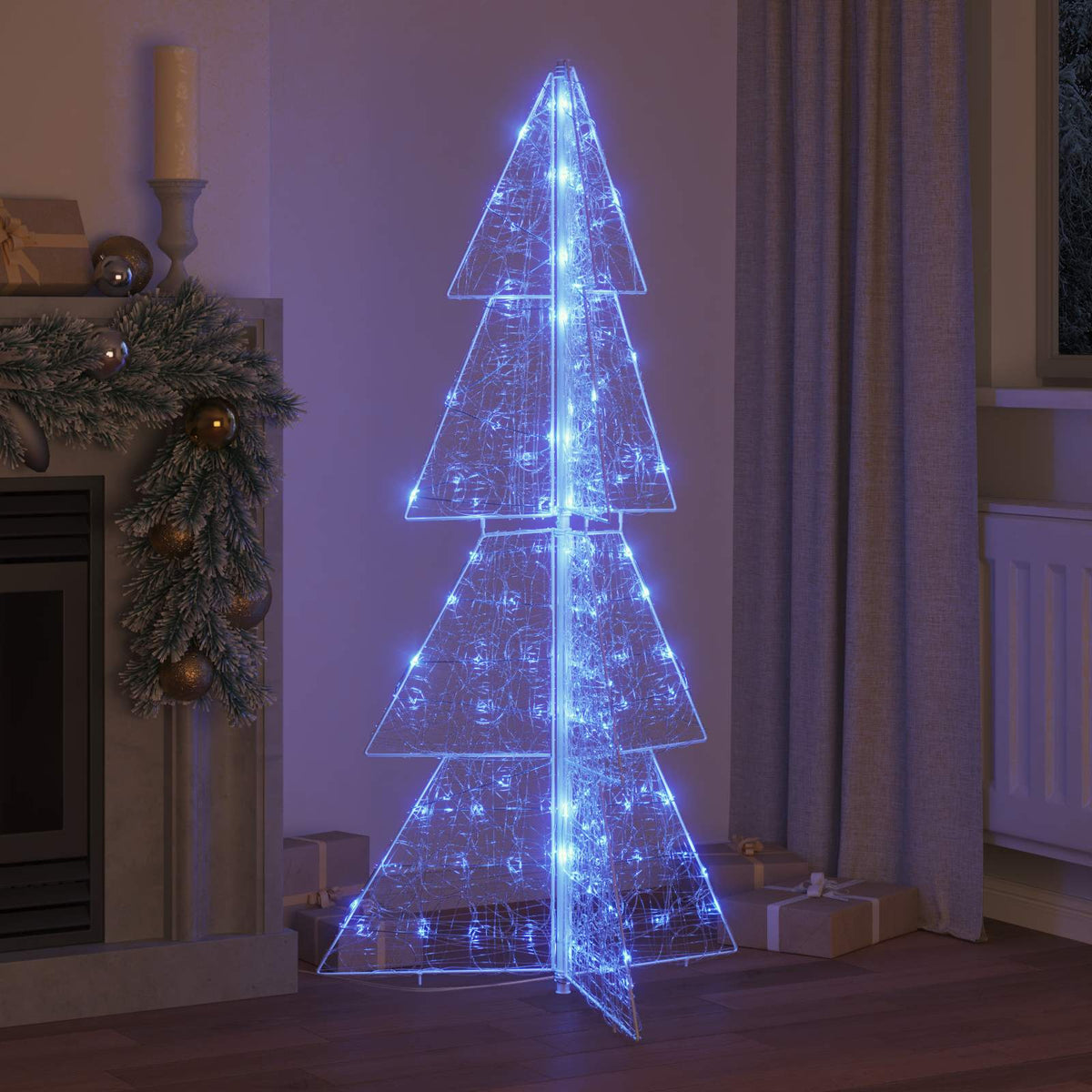 Julgran 160 LED-lampor Blå 150 cm Akryl