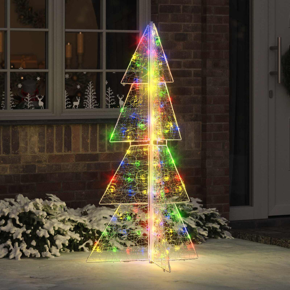 Julgran 160 LED-lampor Flerfärgsdesign 150 cm Akryl