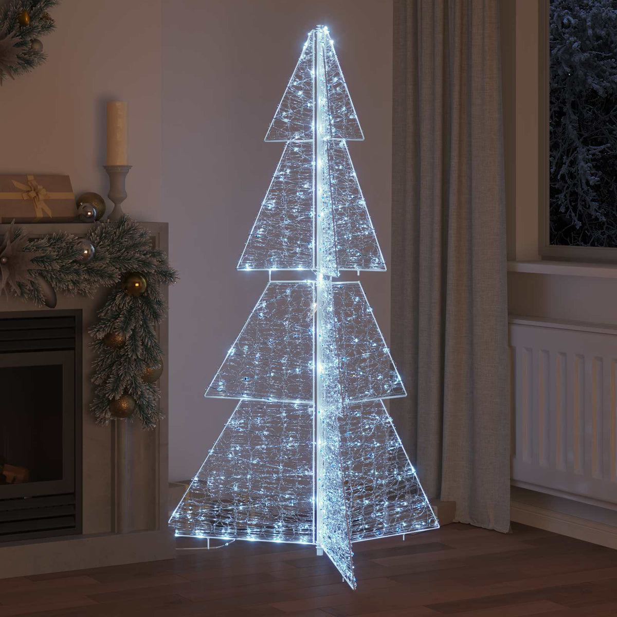Julgran 240 LED-lampor Kall Vit 180 cm Akryl