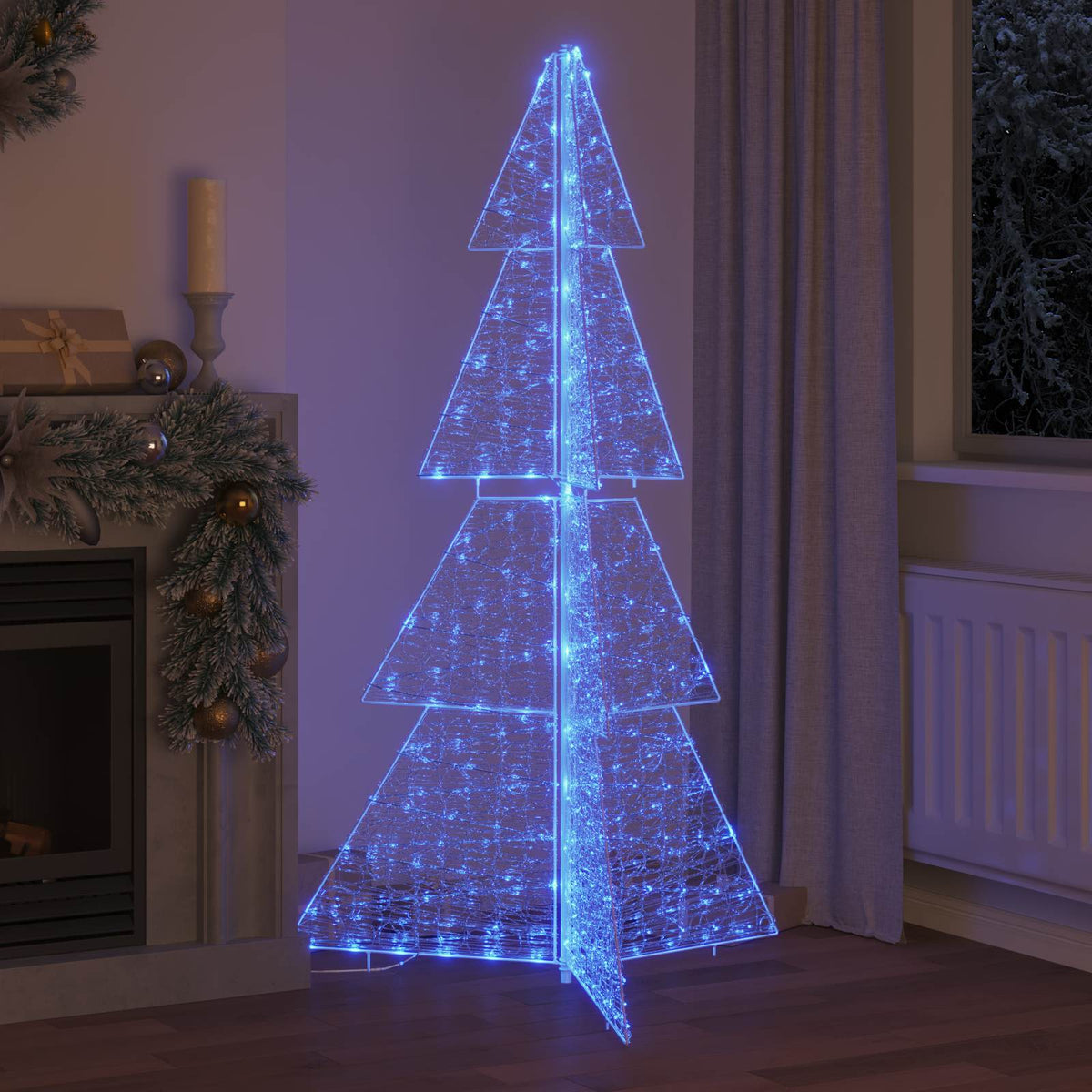 Julgran 240 LED-lampor Blå 180 cm Akryl