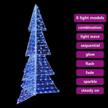 Julgran 240 LED-lampor Blå 180 cm Akryl