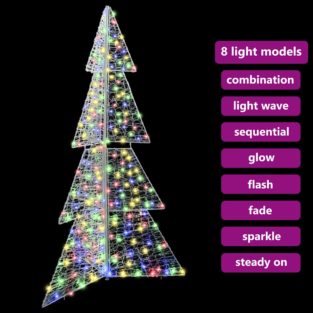 Julgran 240 LED-lampor Flerfärgsdesign 180 cm Akryl