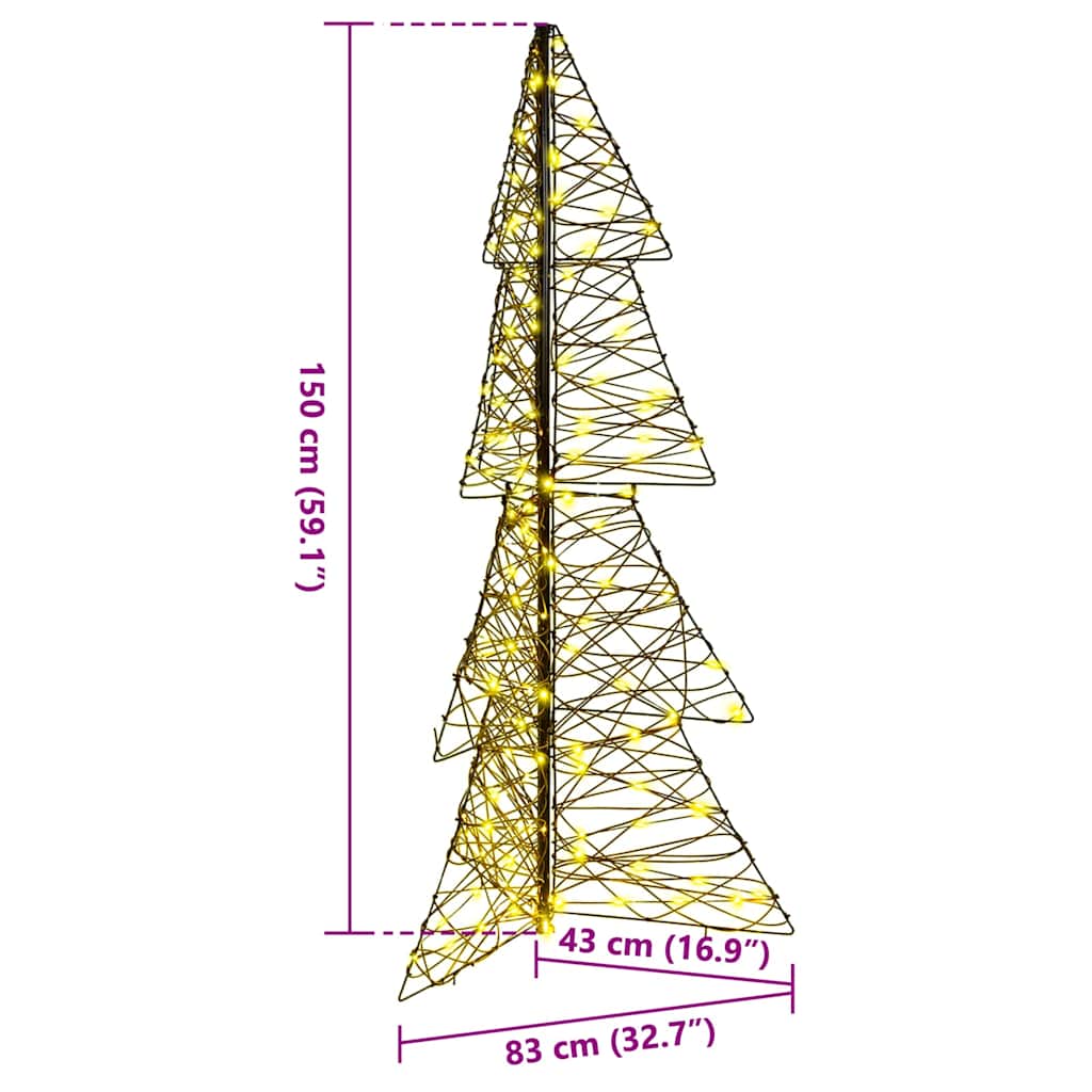 Julgran 160 LED-lampor Varmvit 150 cm Rotting