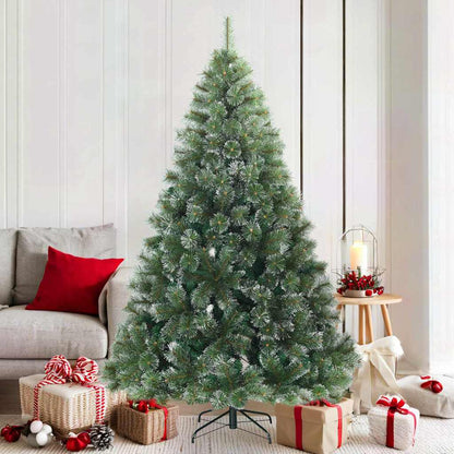 Konstgjord Vikbar Julgran Snö Flocked Grön 180 cm PVC, stål