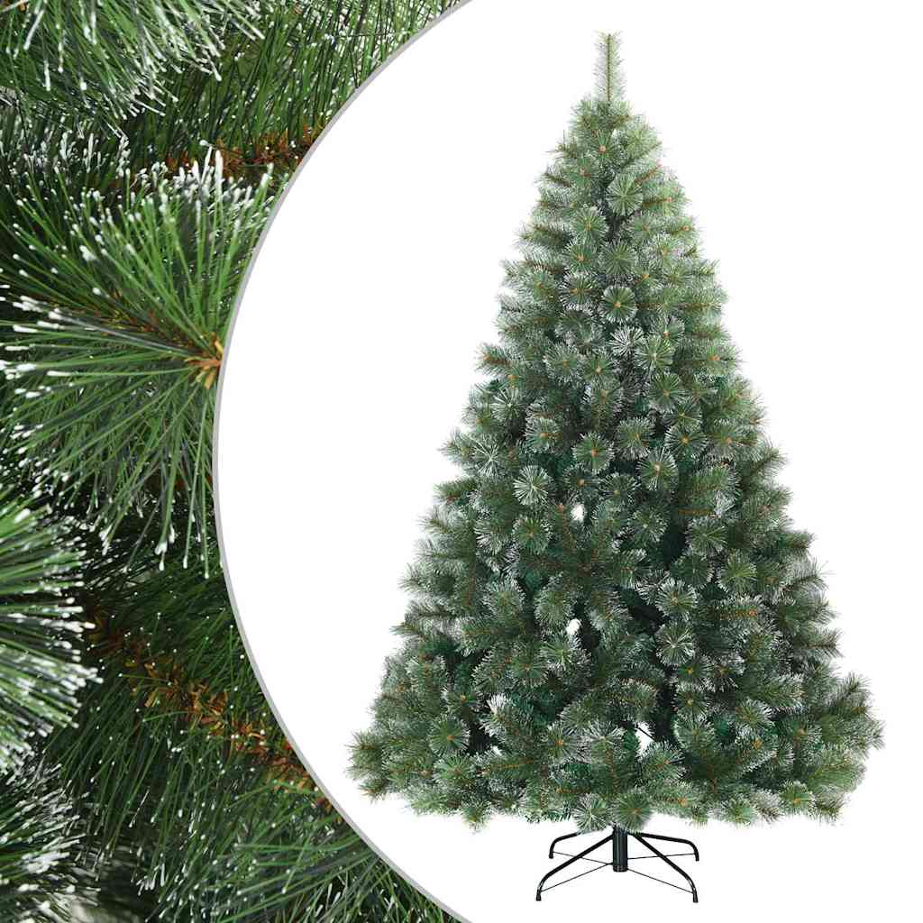 Konstgjord Vikbar Julgran Snö Flocked Grön 210 cm PVC, stål