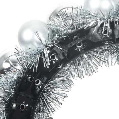 Julkulor kransar 2 st Silver 33 x 33 x 7 cm Polystyren