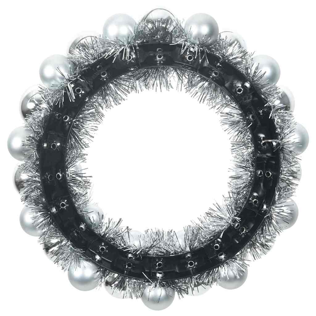 Julkulor kransar 2 st Silver 33 x 33 x 7 cm Polystyren