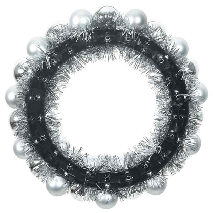 Julkulor kransar 2 st Silver 33 x 33 x 7 cm Polystyren