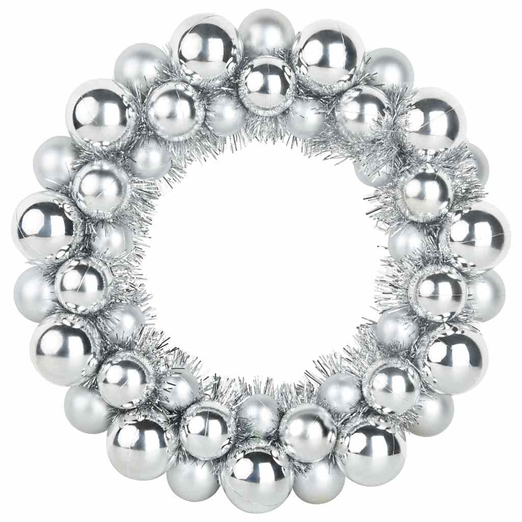 Julkulor kransar 2 st Silver 33 x 33 x 7 cm Polystyren