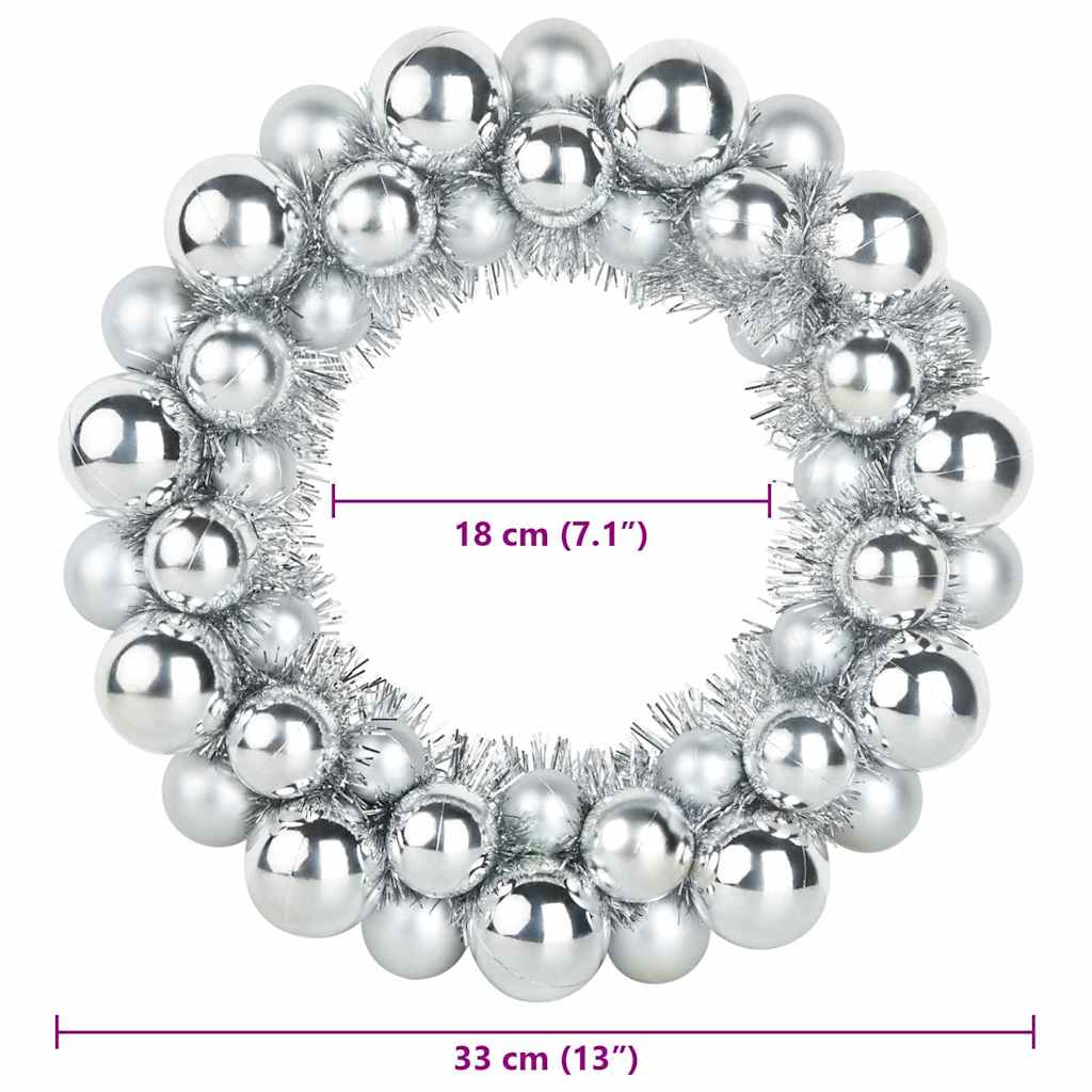 Julkulor kransar 2 st Silver 33 x 33 x 7 cm Polystyren