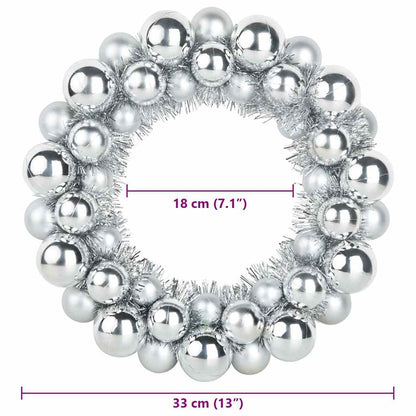 Julkulor kransar 2 st Silver 33 x 33 x 7 cm Polystyren