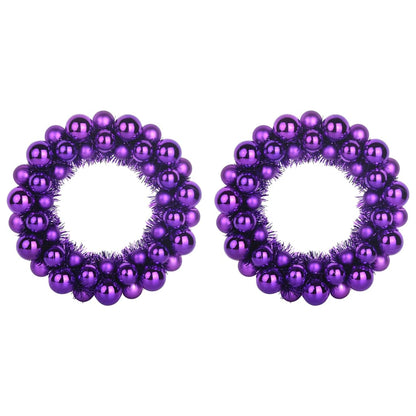 Julkulor kransar 2 st Lila 33 x 33 x 7 cm Polystyren