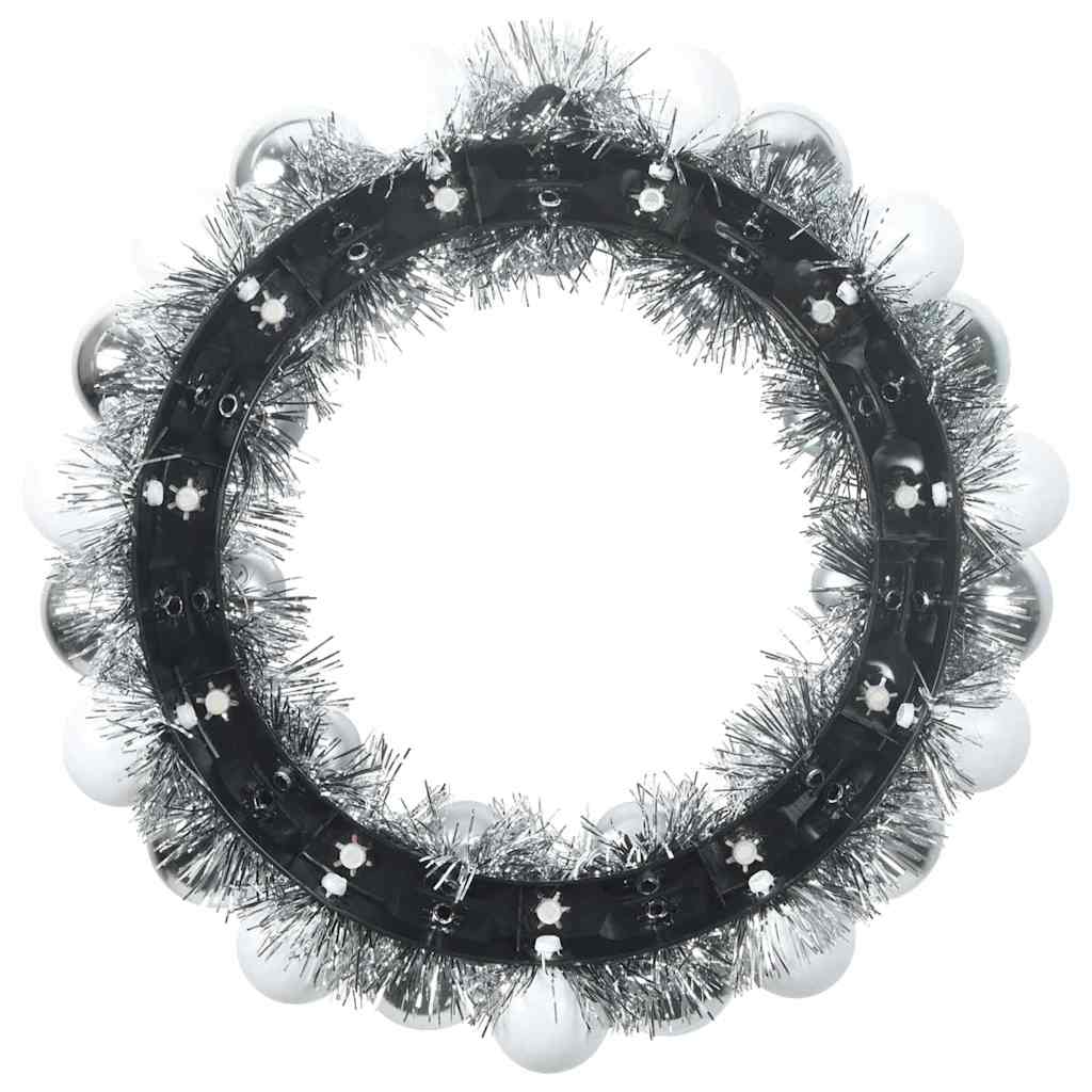 Julkulor kransar 2 st Vit och Silver 33 x 33 x 7 cm Polystyren