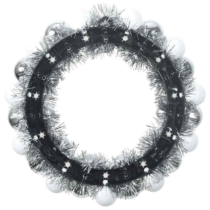 Julkulor kransar 2 st Vit och Silver 33 x 33 x 7 cm Polystyren