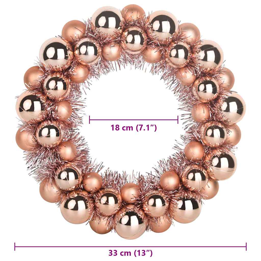 Julkulor kransar 2 st Rosenguld 33 x 33 x 7 cm Polystyren