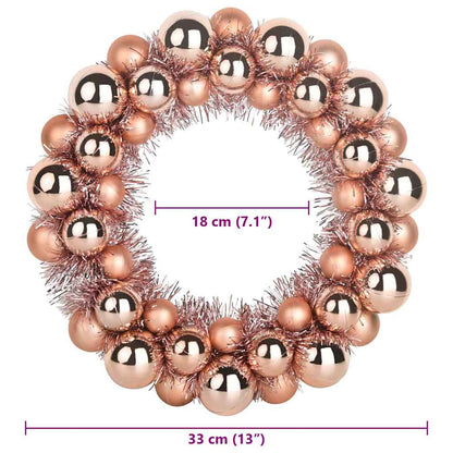 Julkulor kransar 2 st Rosenguld 33 x 33 x 7 cm Polystyren