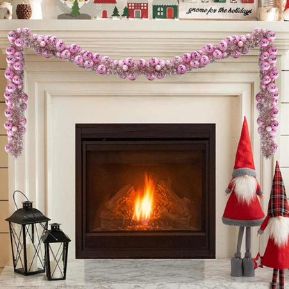 Julkulagirland LED-lampor Rosa 186 cm Polystyren