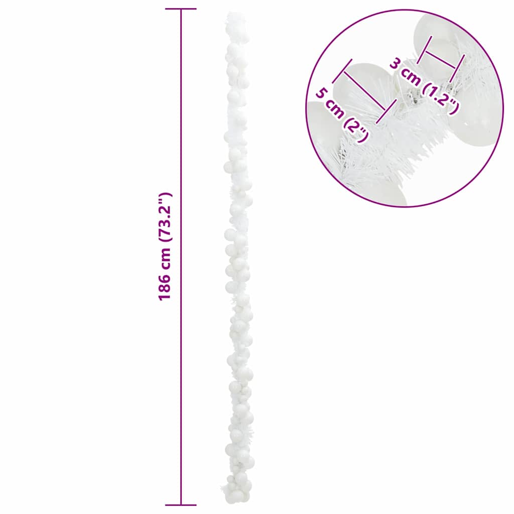 Julkulagirland LED-lampor Vit 186 cm Polystyren