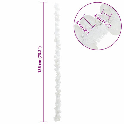 Julkulagirland LED-lampor Vit 186 cm Polystyren