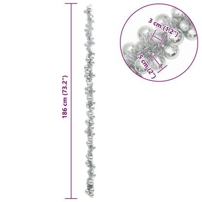 Julkulagirland LED-lampor Silver 186 cm Polystyren