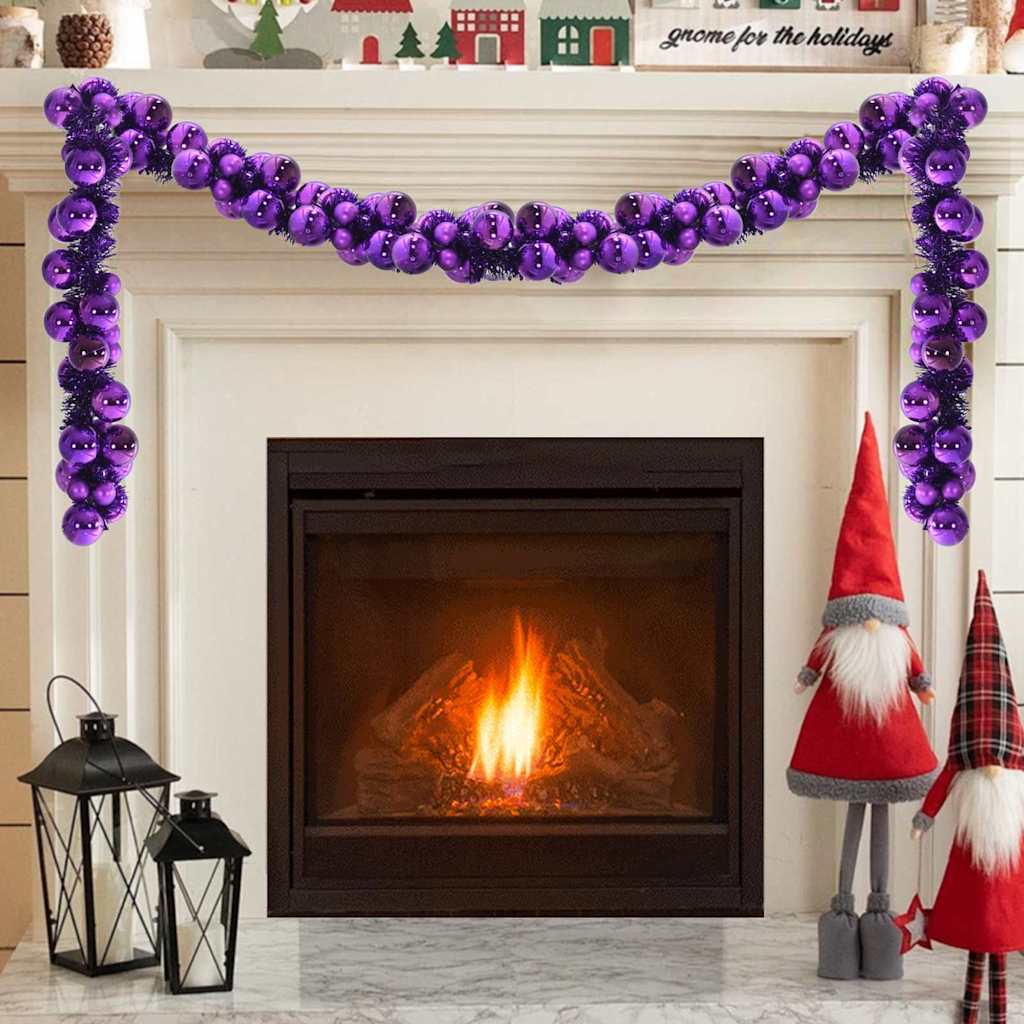 Julkulagirland LED-lampor Lila 186 cm Polystyren