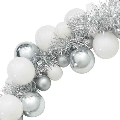 Julkulagirland LED-lampor Vit och Silver 186 cm Polystyren