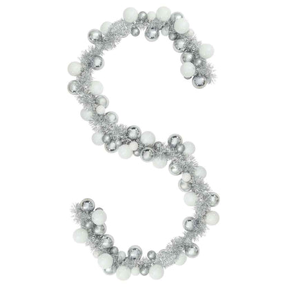 Julkulagirland LED-lampor Vit och Silver 186 cm Polystyren