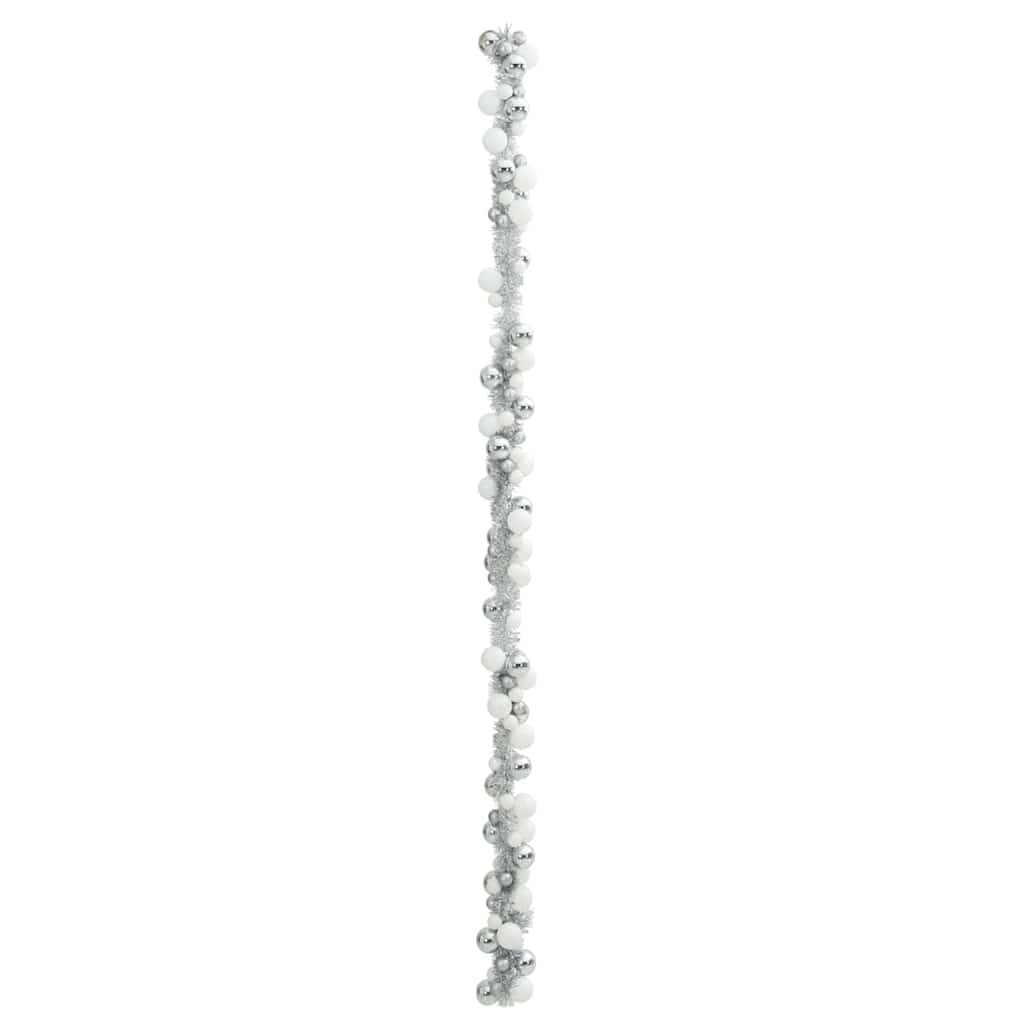 Julkulagirland LED-lampor Vit och Silver 186 cm Polystyren