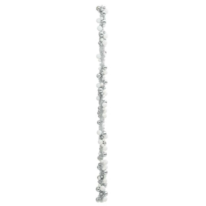 Julkulagirland LED-lampor Vit och Silver 186 cm Polystyren
