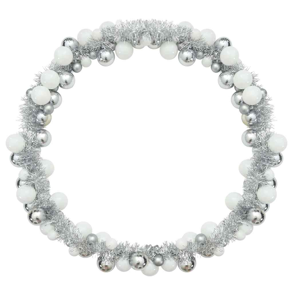 Julkulagirland LED-lampor Vit och Silver 186 cm Polystyren