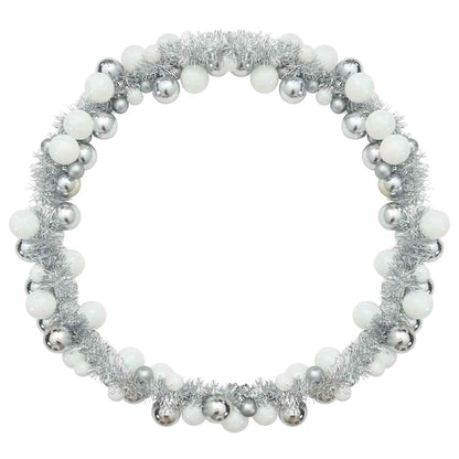 Julkulagirland LED-lampor Vit och Silver 186 cm Polystyren