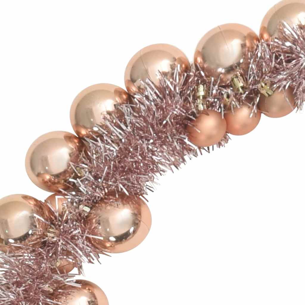 Julkulagirland LED-lampor Rosenguld 186 cm Polystyren