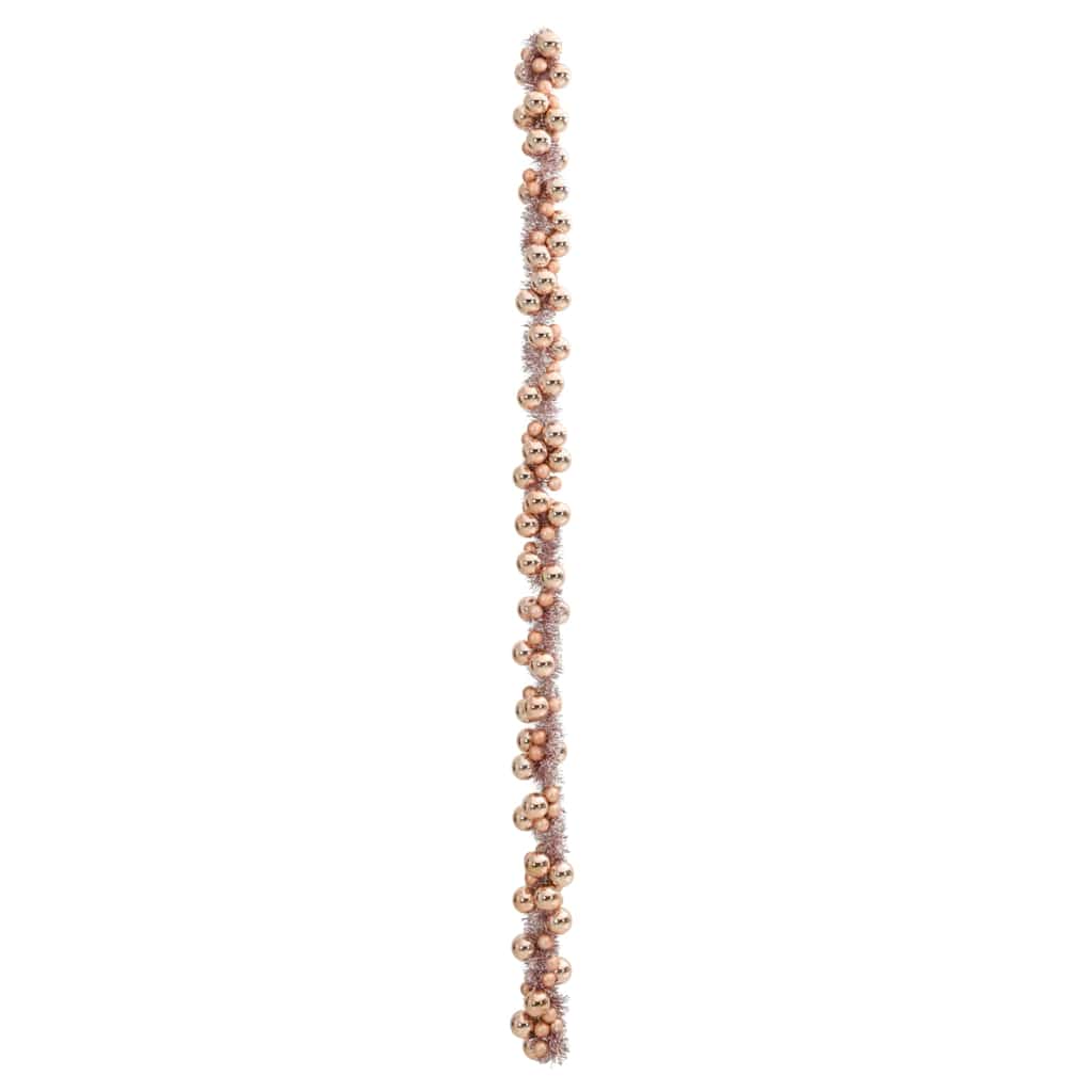 Julkulagirland LED-lampor Rosenguld 186 cm Polystyren