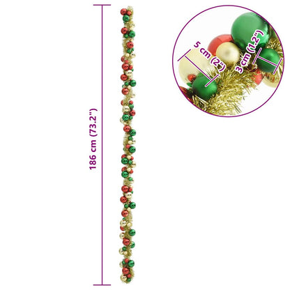 Julkulagirland LED-lampor Flerfärgsdesign 186 cm Polystyren