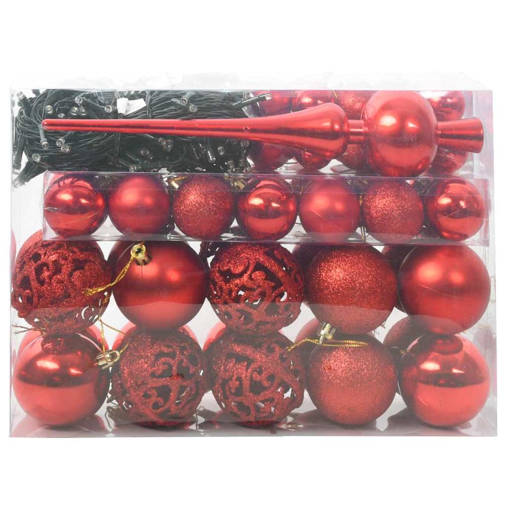 Julprydnad Set 61 st 150 LED-lampor Varmvit Ø 6 cm