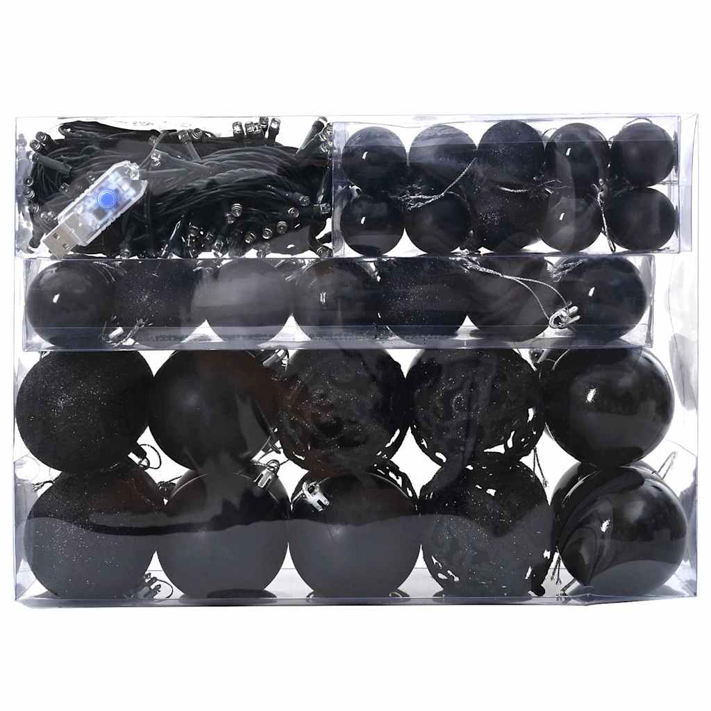 Julprydnad Set 61 st 150 LED-lampor Varmvit Ø 6 cm