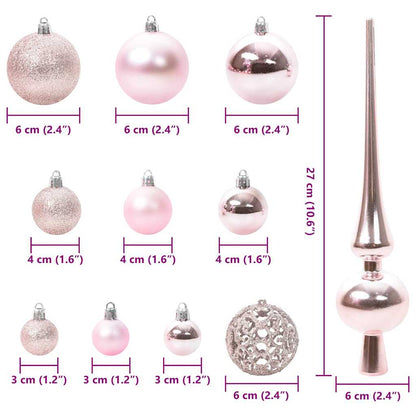 Julprydnad Set 61 st 150 LED-lampor Varmvit Ø 6 cm