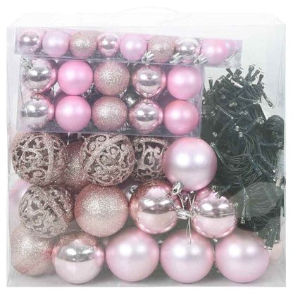 Julprydnad Set 120 st 300 LED-lampor Varmvit Ø 6 cm