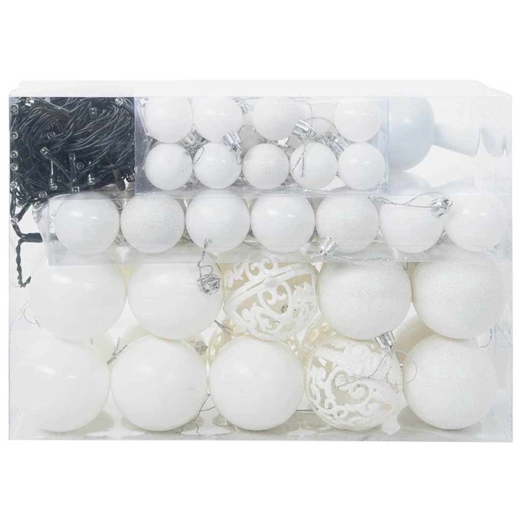 Julprydnad Set 61 st 150 LED-lampor Varmvit Ø 6 cm