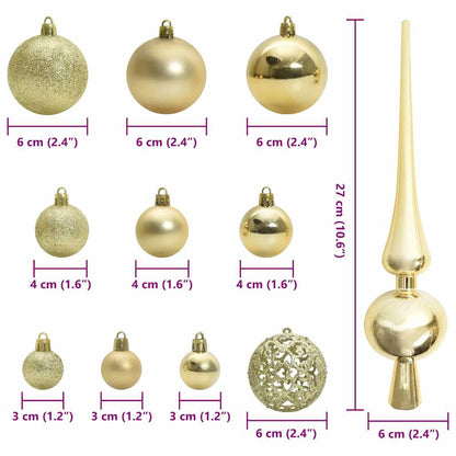 Julprydnad Set 61 st 150 LED-lampor Varmvit Ø 6 cm
